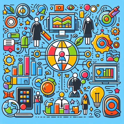 Search Engine Optimization Colorful Line Art Diagram 1